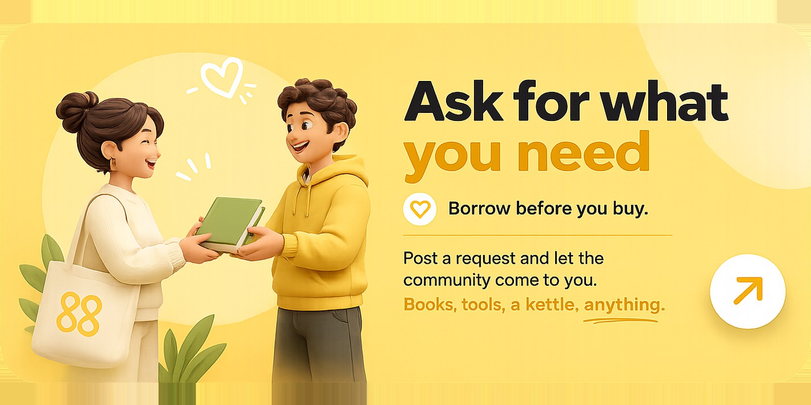 Ask for what you need — Borrow before you buy